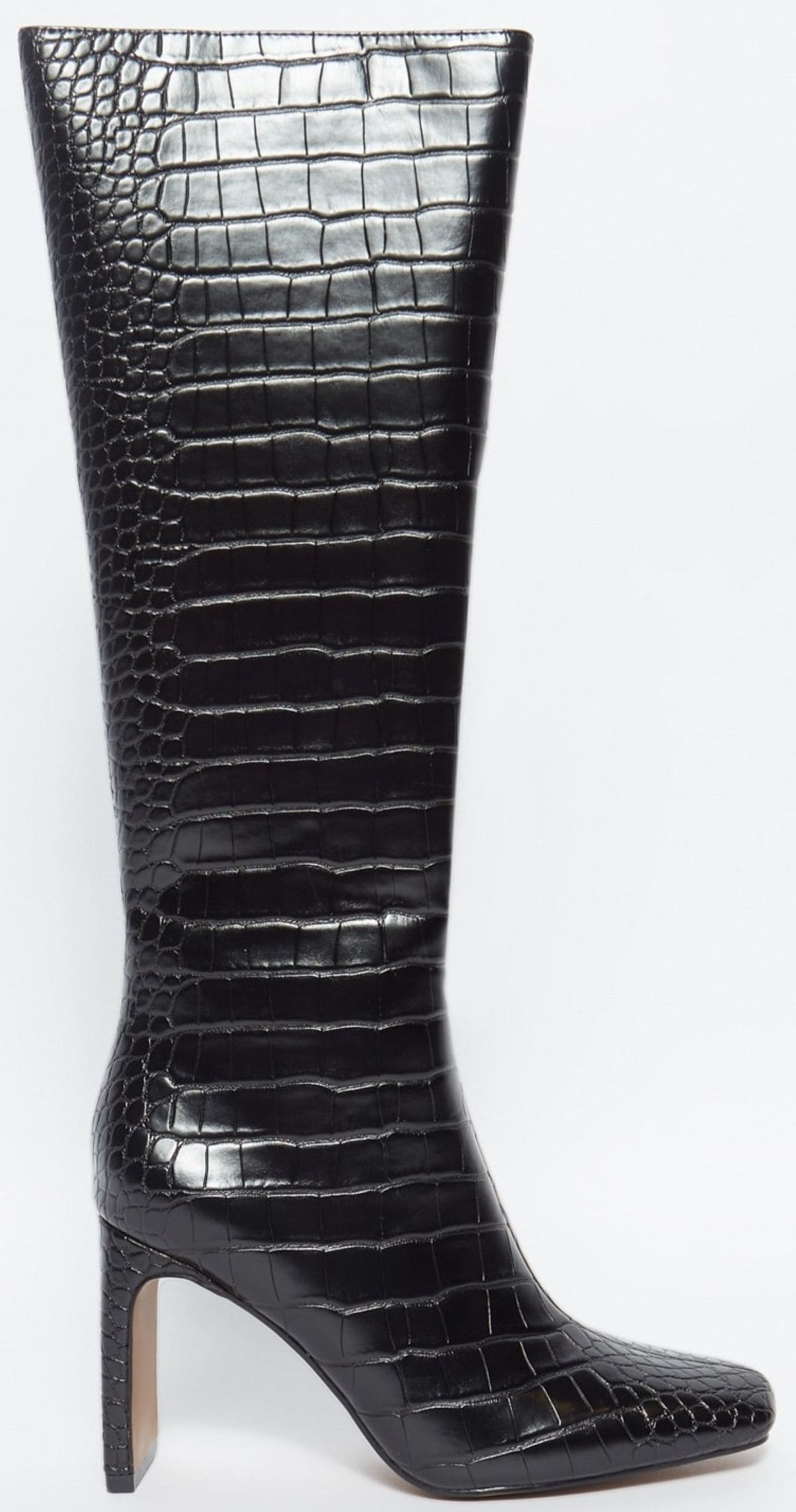 Botas altas con tacón de efecto piel de cocodrilo de Sfera