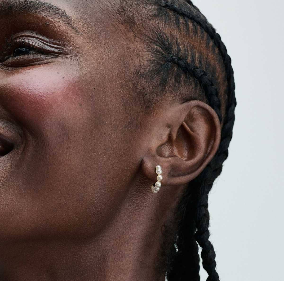 Pendientes de aro abiertos perlas cultivadas de agua dulce