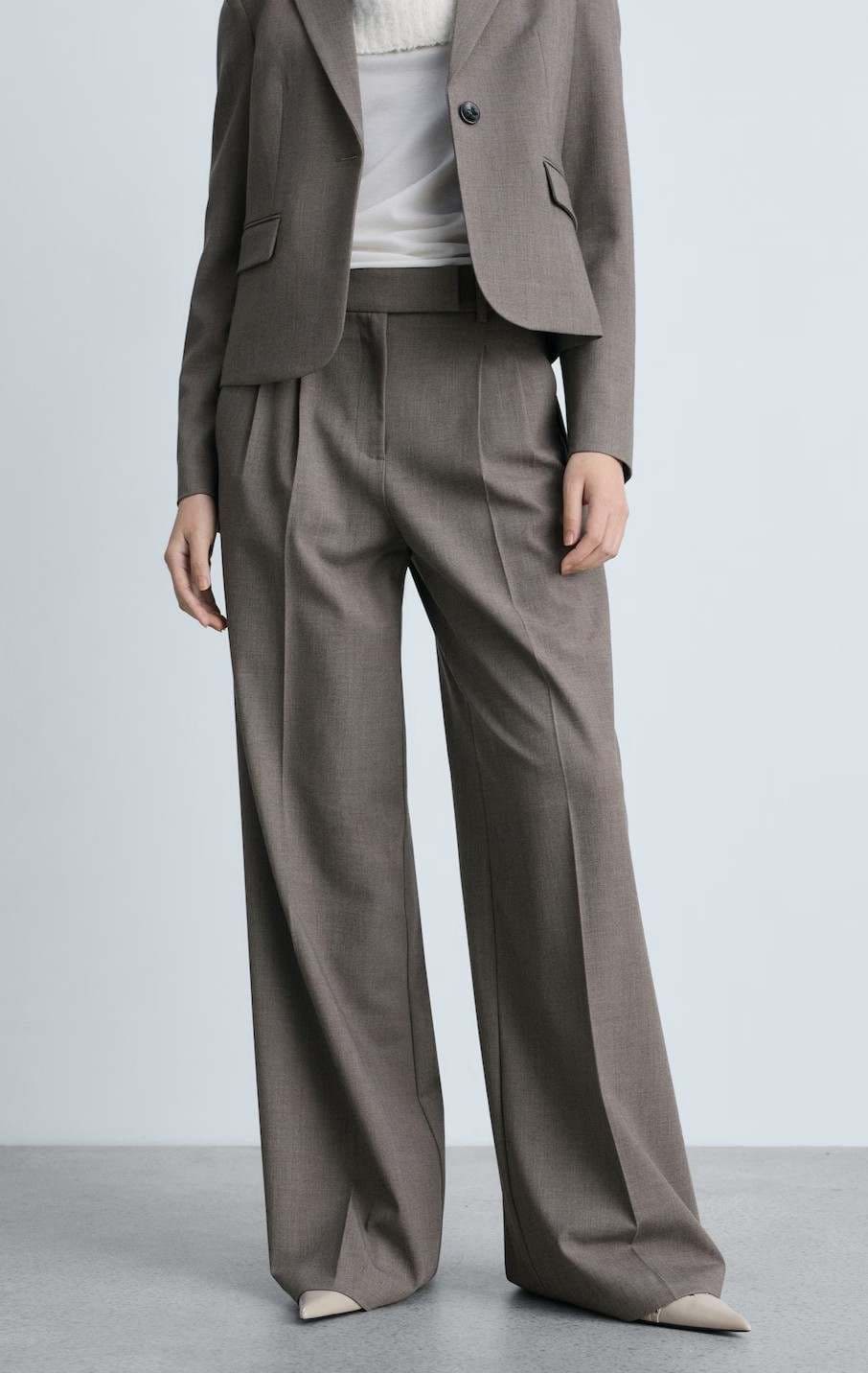 Pantalón traje wideleg de Mango