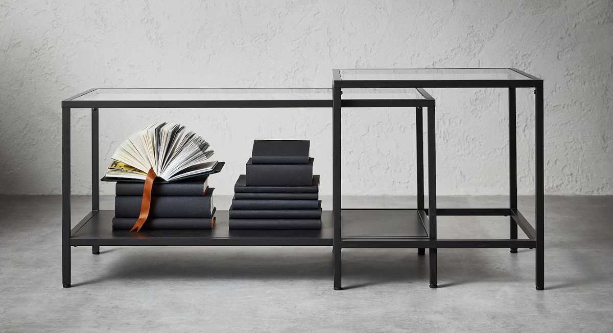 Mesa de centro nido de la serie VITTSJÖ de Ikea