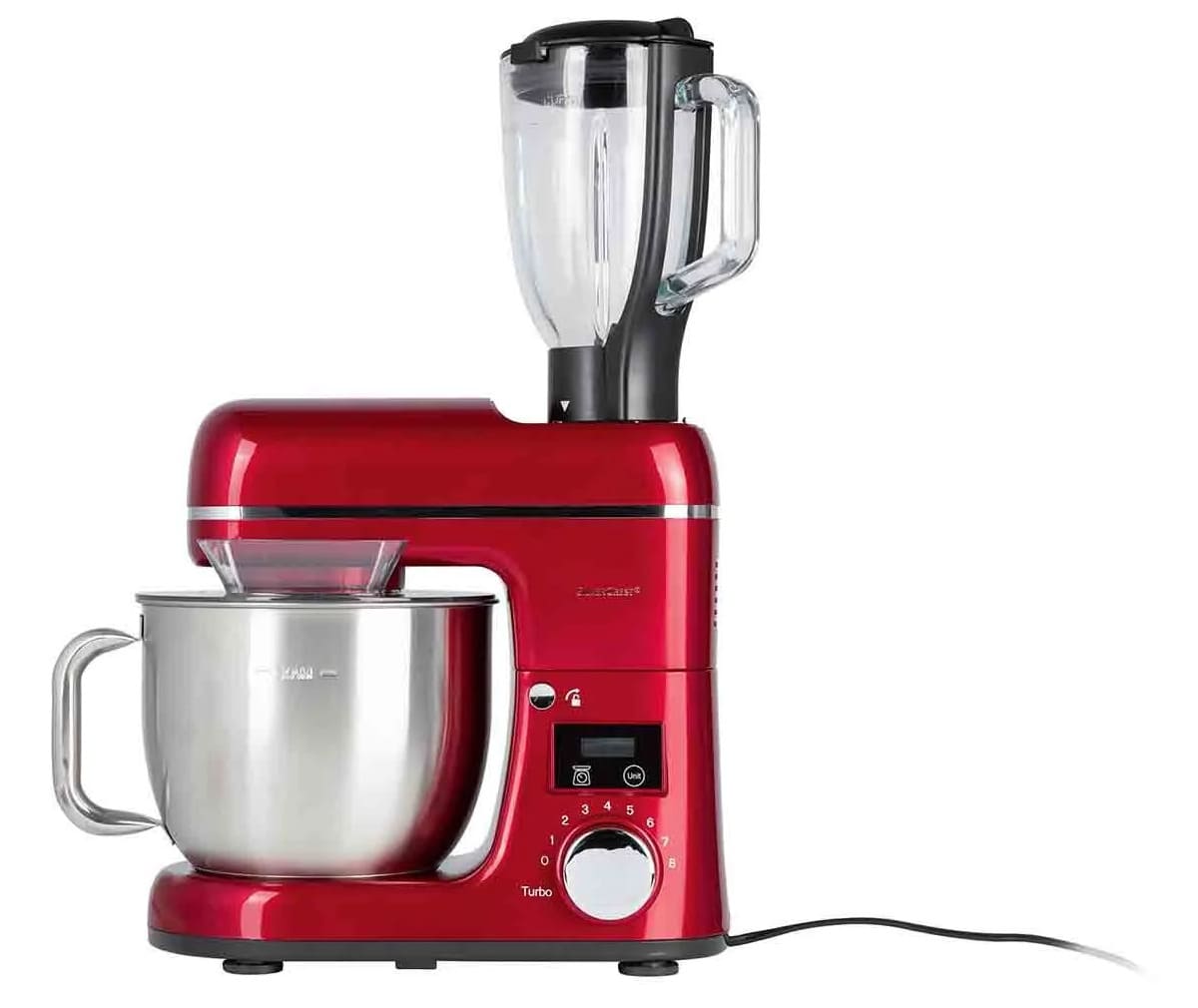 El procesador de alimentos rojo con 900 W de Lidl