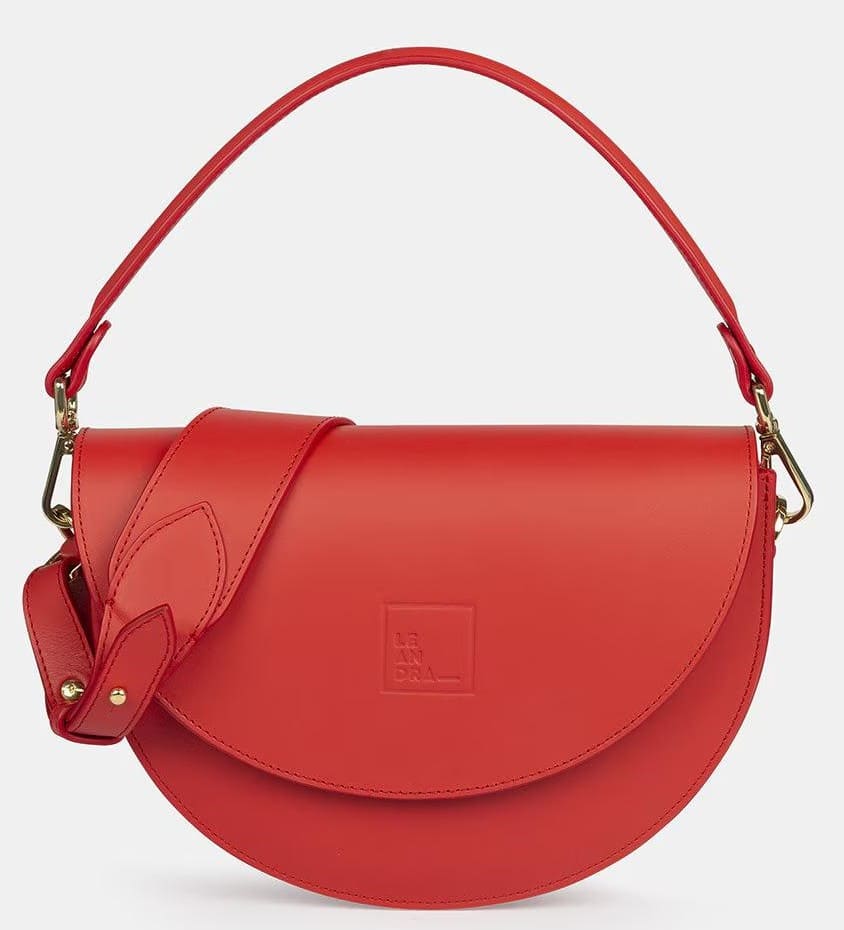 Bandolera multiposición de piel tipo saddle Leandra