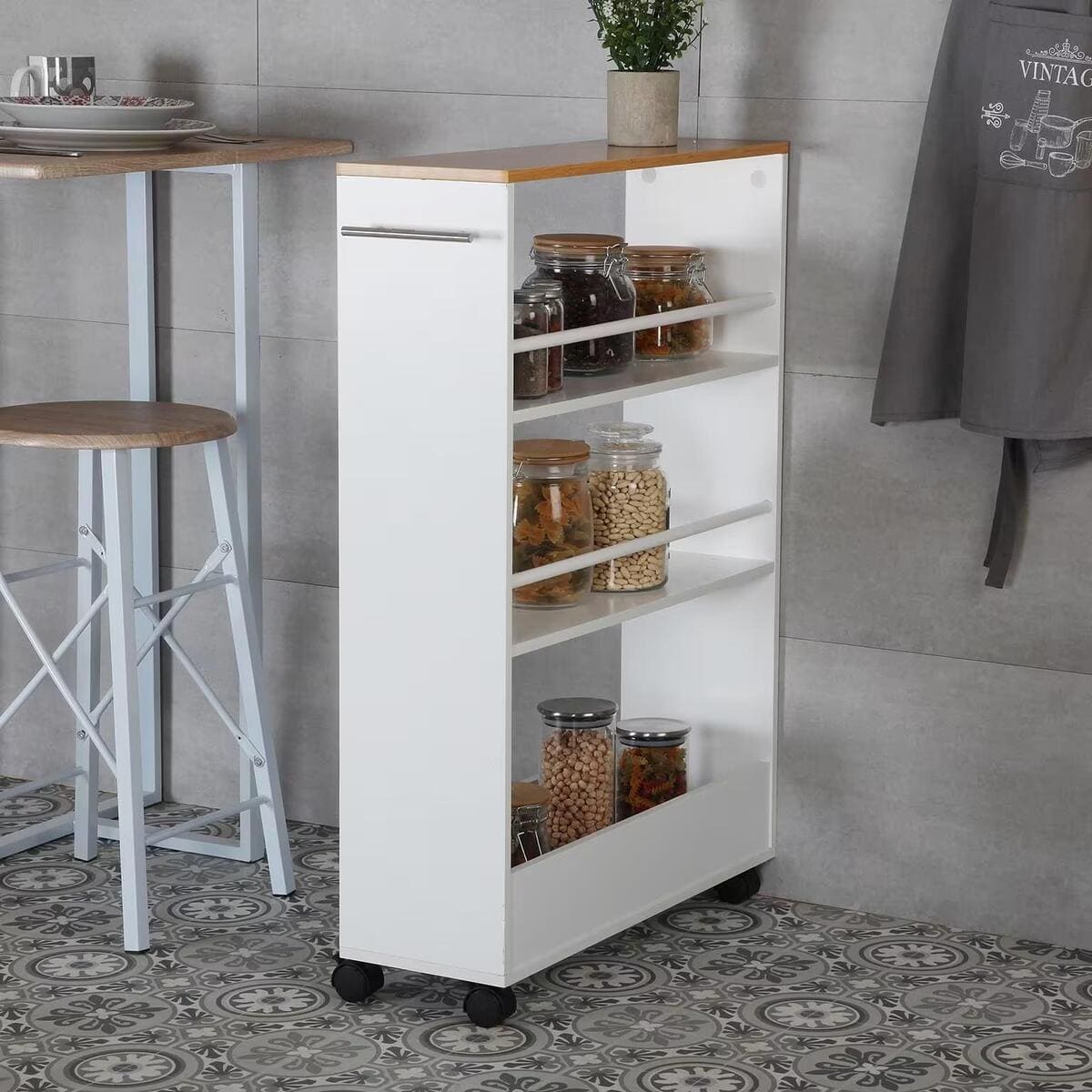 Carro de cocina con 3 estantes LIVNO - VERSA HOME