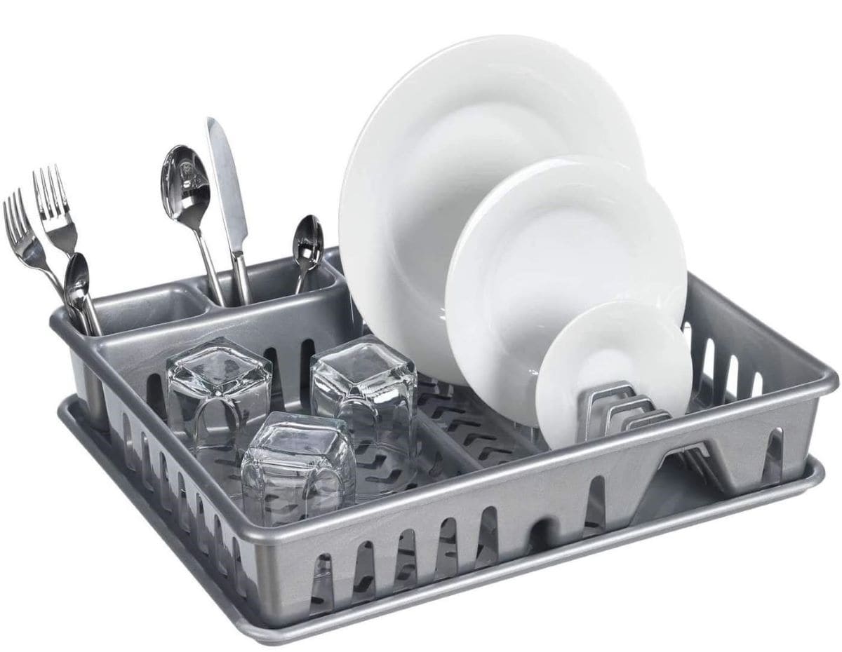 Escurreplatos sencillo de plástico con bandeja antigoteo