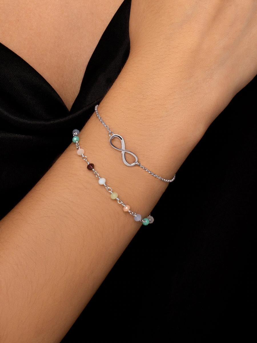 Pulsera Crystals Colors de plata bañado en rodio Singularu