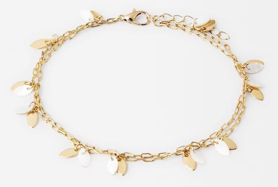 Pulsera de acero inoxidable de eslabones con abalorios Parfois