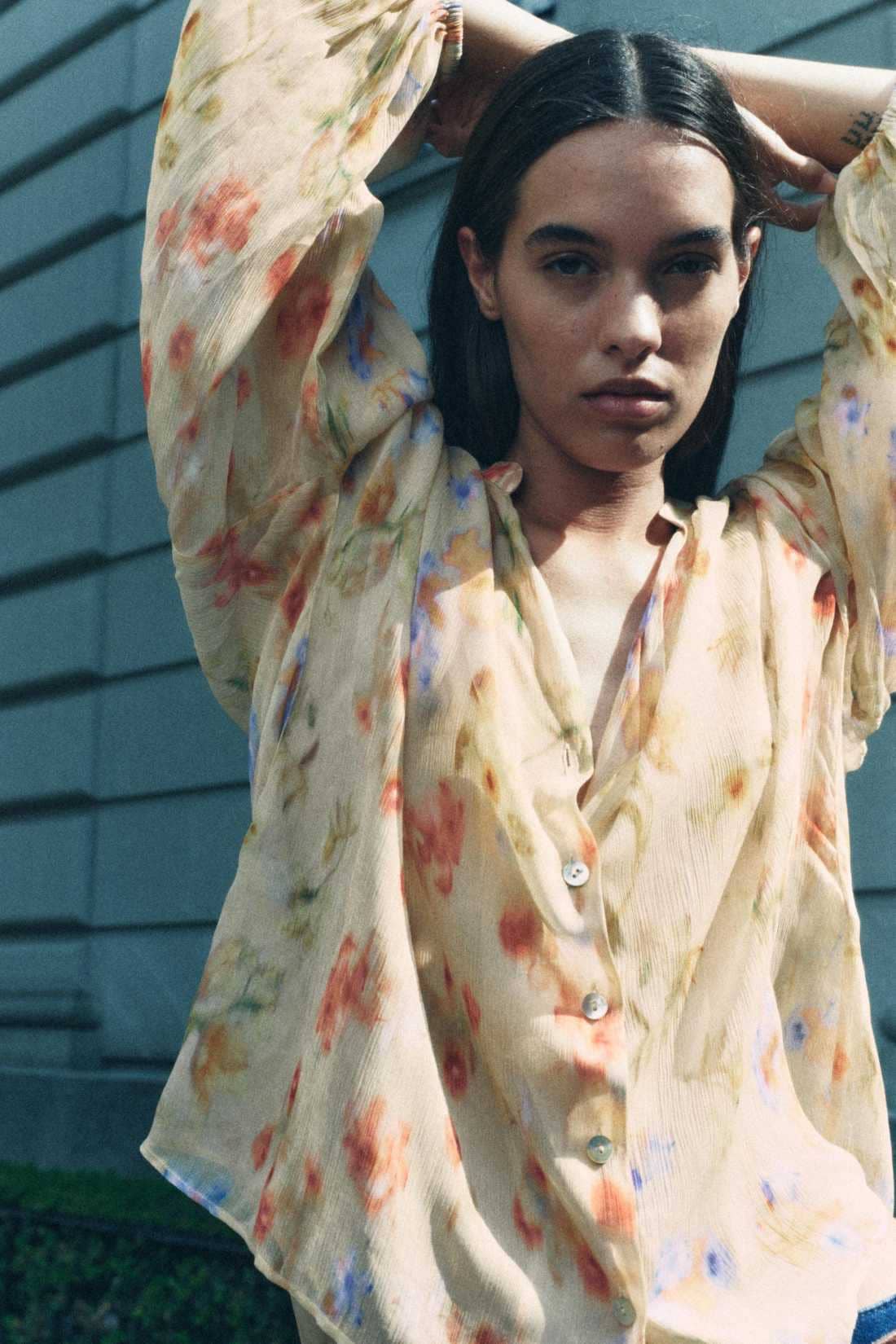 Blusa volumen estampada ZW collection de Zara