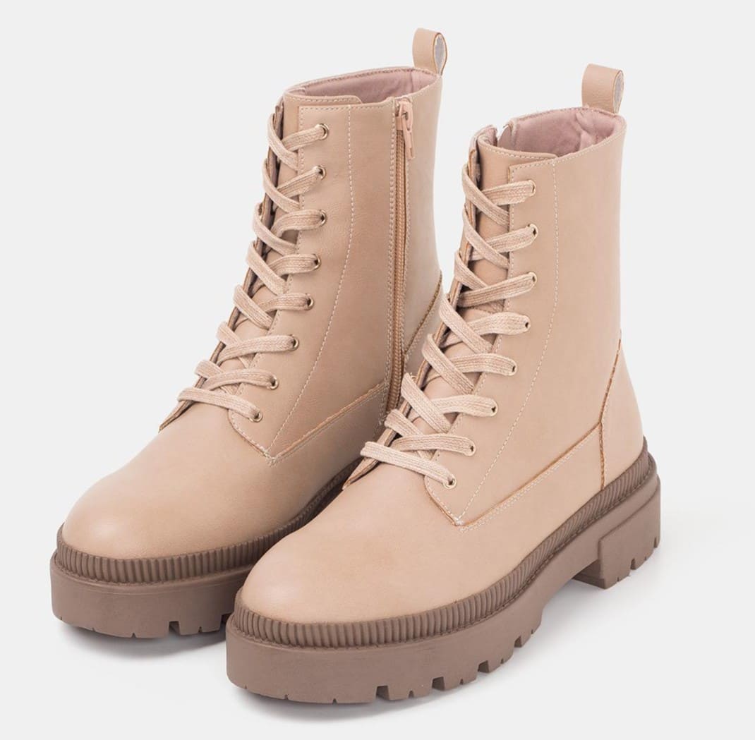 Bota tipo militar con suela gruesa de Mujer TEX de Carrefour