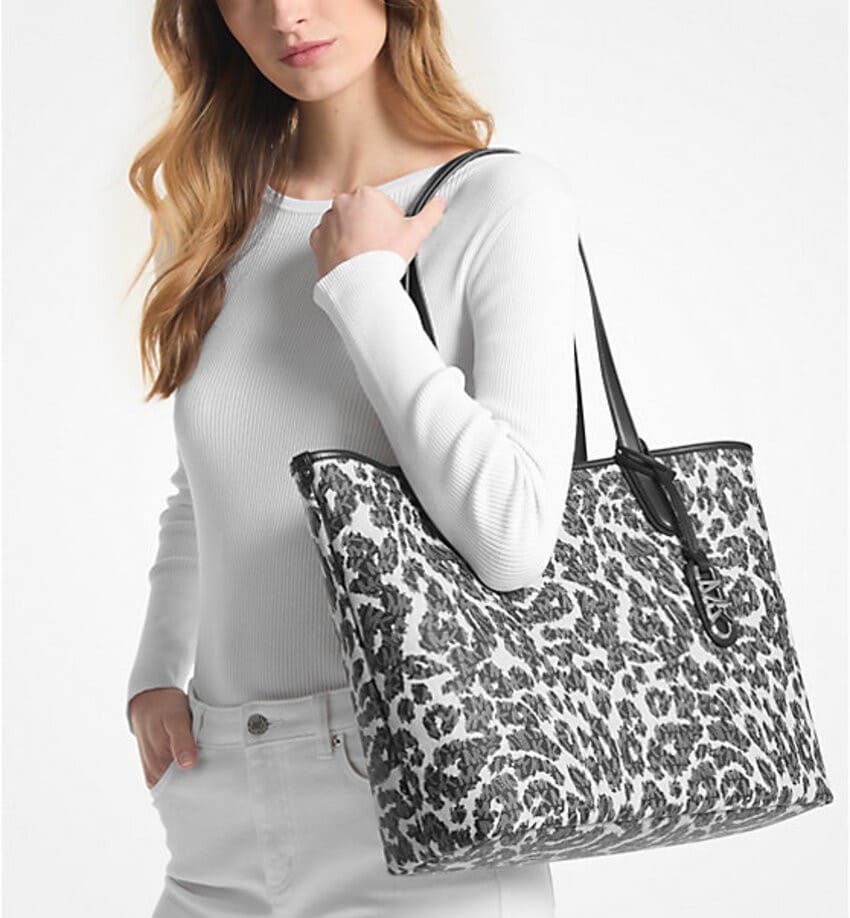 Bolso tote Eliza extragrande con logotipo y estampado de leopardo de  Michael Kors