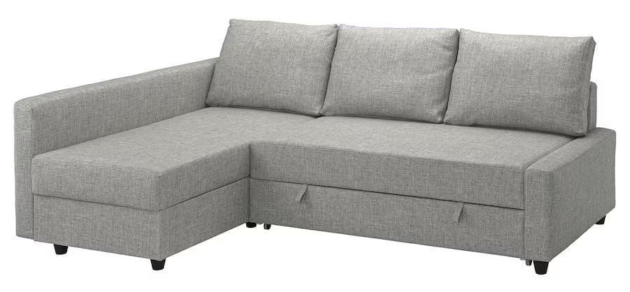 El nuevo sofá cama con chaise longue FRIHETEN en color gris claro de Ikea