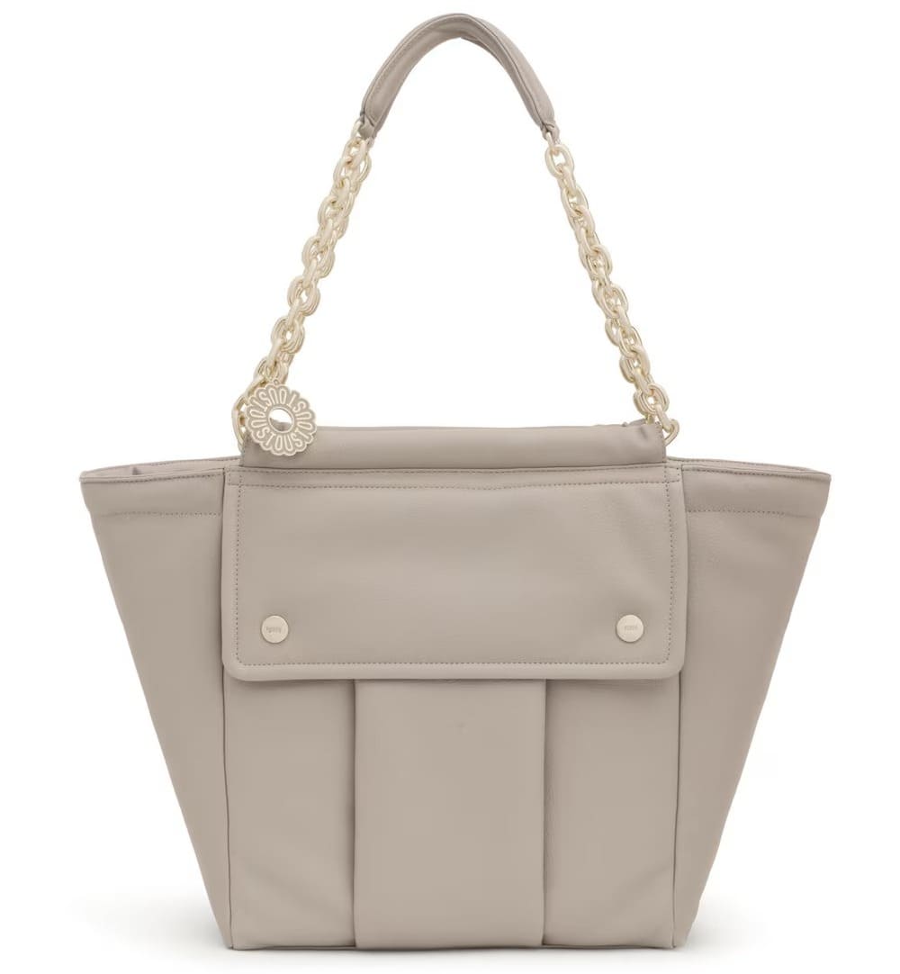 El bolso capazo grande color topo Tous Jane