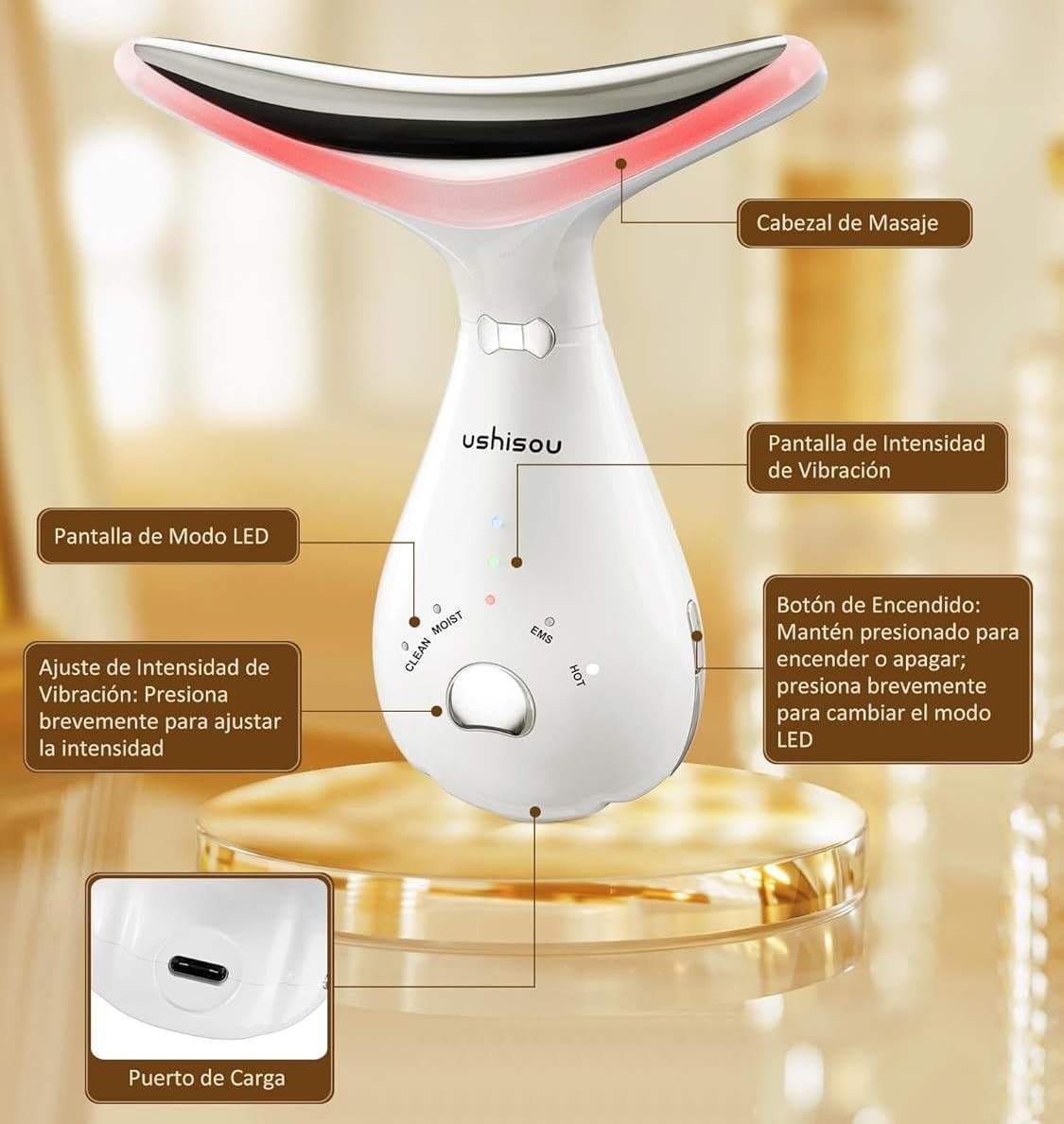 Masajeador facial eléctrico cara antiarrugas de Amazon