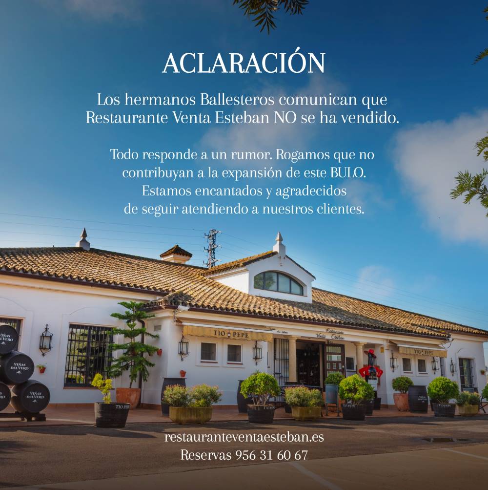 Comunicado del Restaurante Venta Esteban