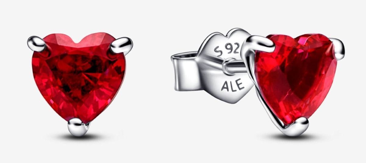 Conjunto de Regalo Choker y Pendientes Corazón Rojo de Pandora