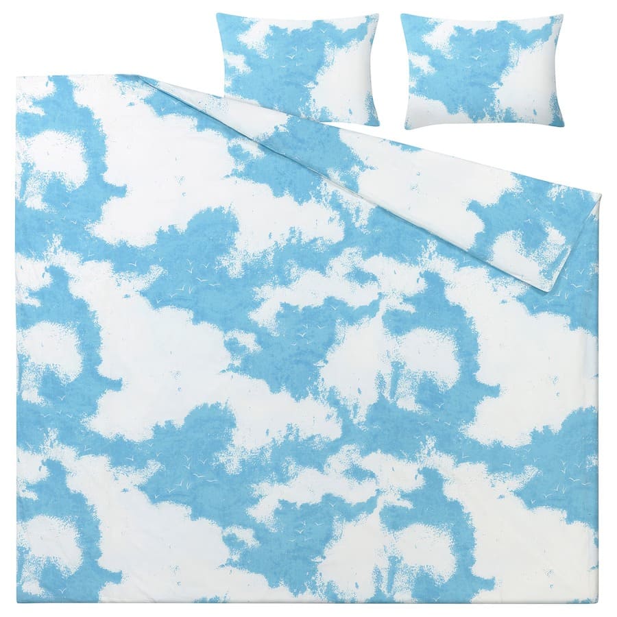 La nueva funda nórdica y dos fundas de almohada ÄNGSVITVINGE de Ikea