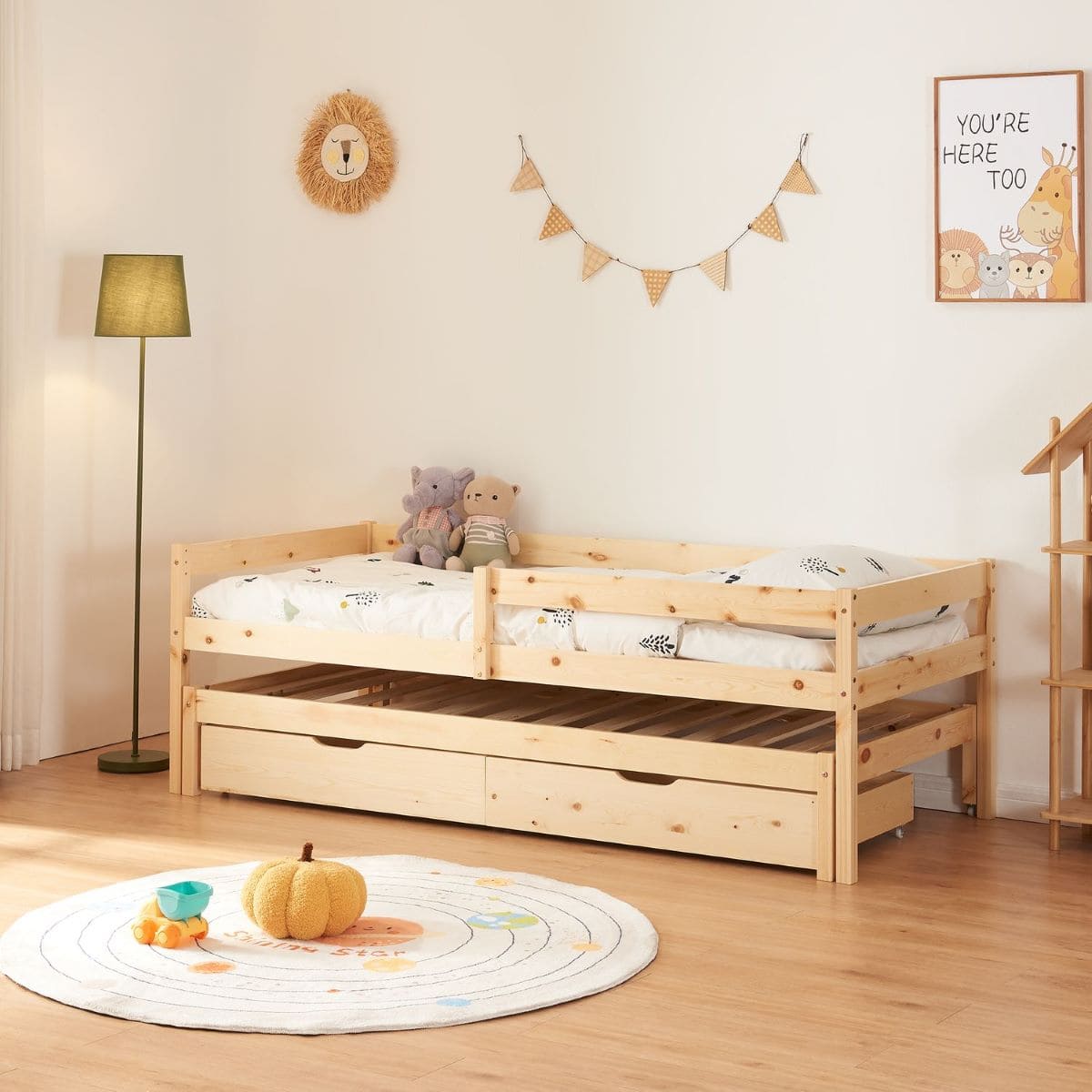Cama nido infantil con 2 cajones en.casa