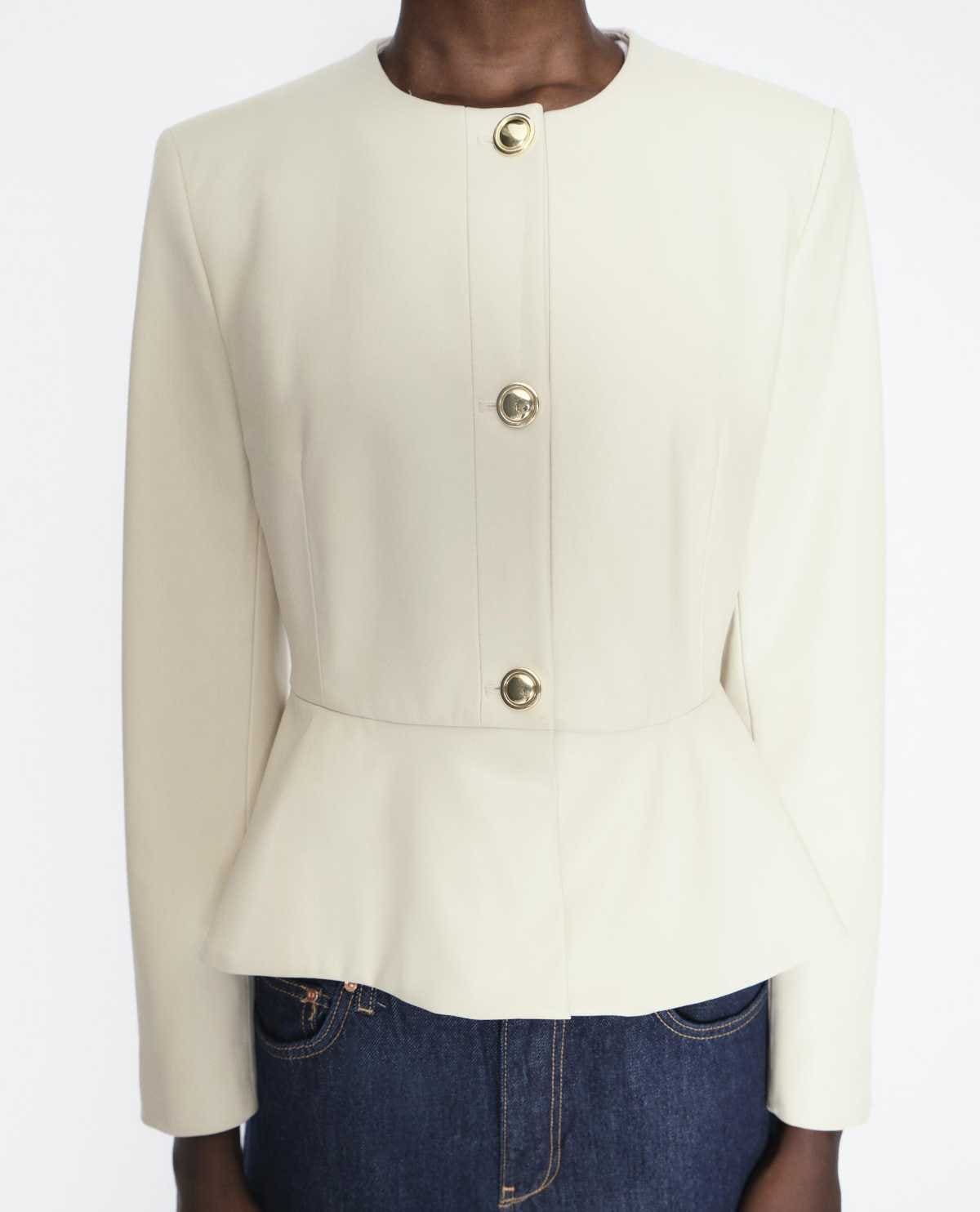 Blazer peplum efecto piel de Zara