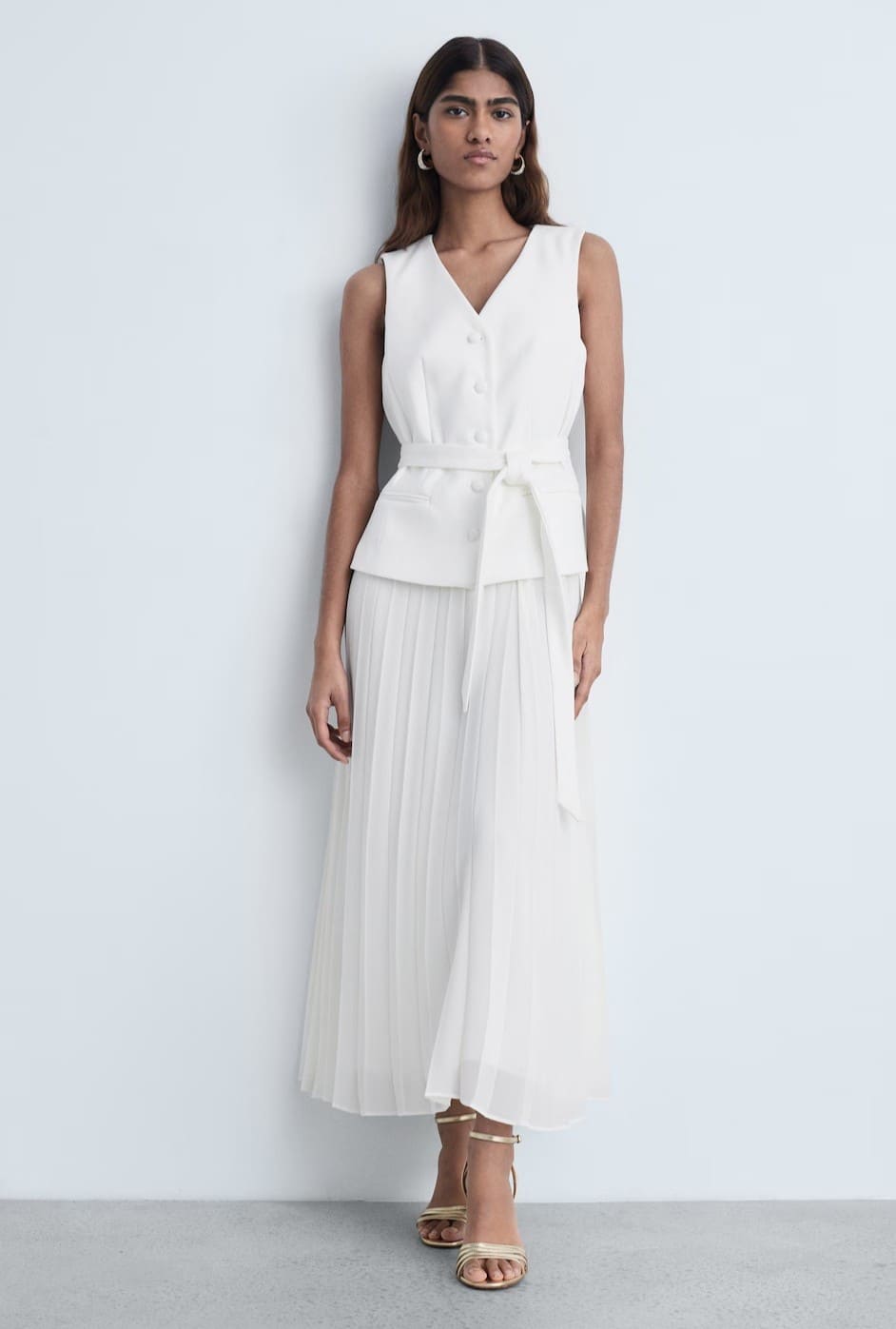 Vestido chaleco combinado de Mango