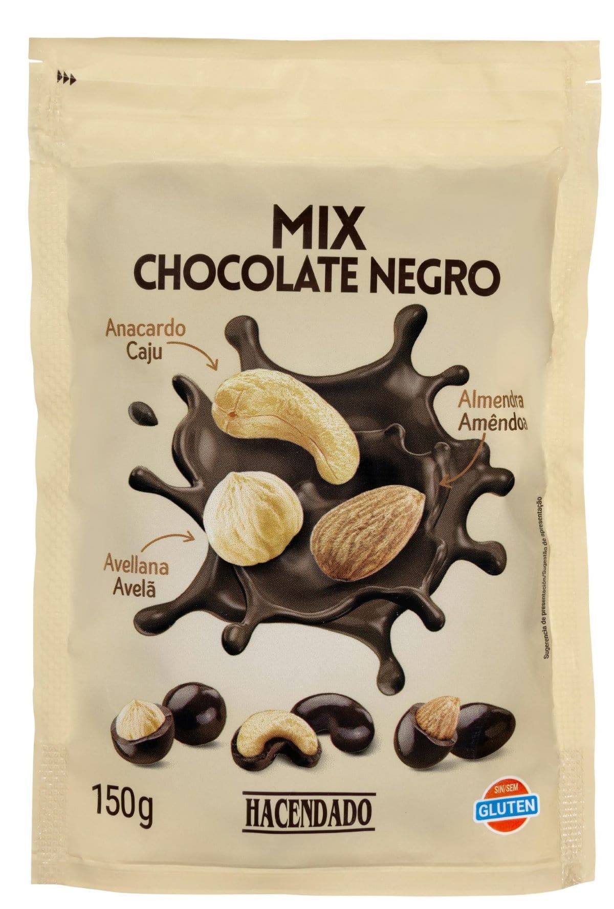 Mix de frutos secos Hacendado bañados en chocolate negro