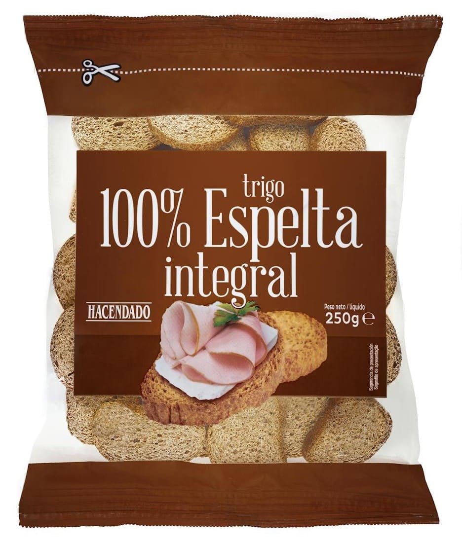 Pan tostado 100% espelta integral Hacendado