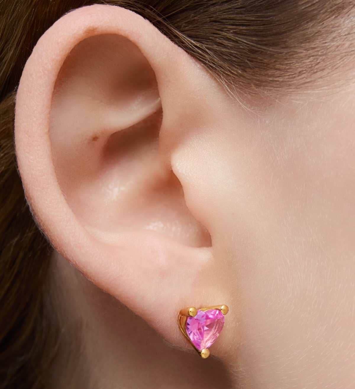 Pendientes con baño de oro 18 kt sobre plata y zafiro creado en laboratorio Garden Of Love LGG de TOUS