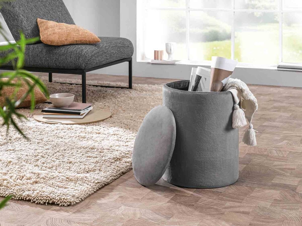 Taburete con almacenaje gris Livarno Home