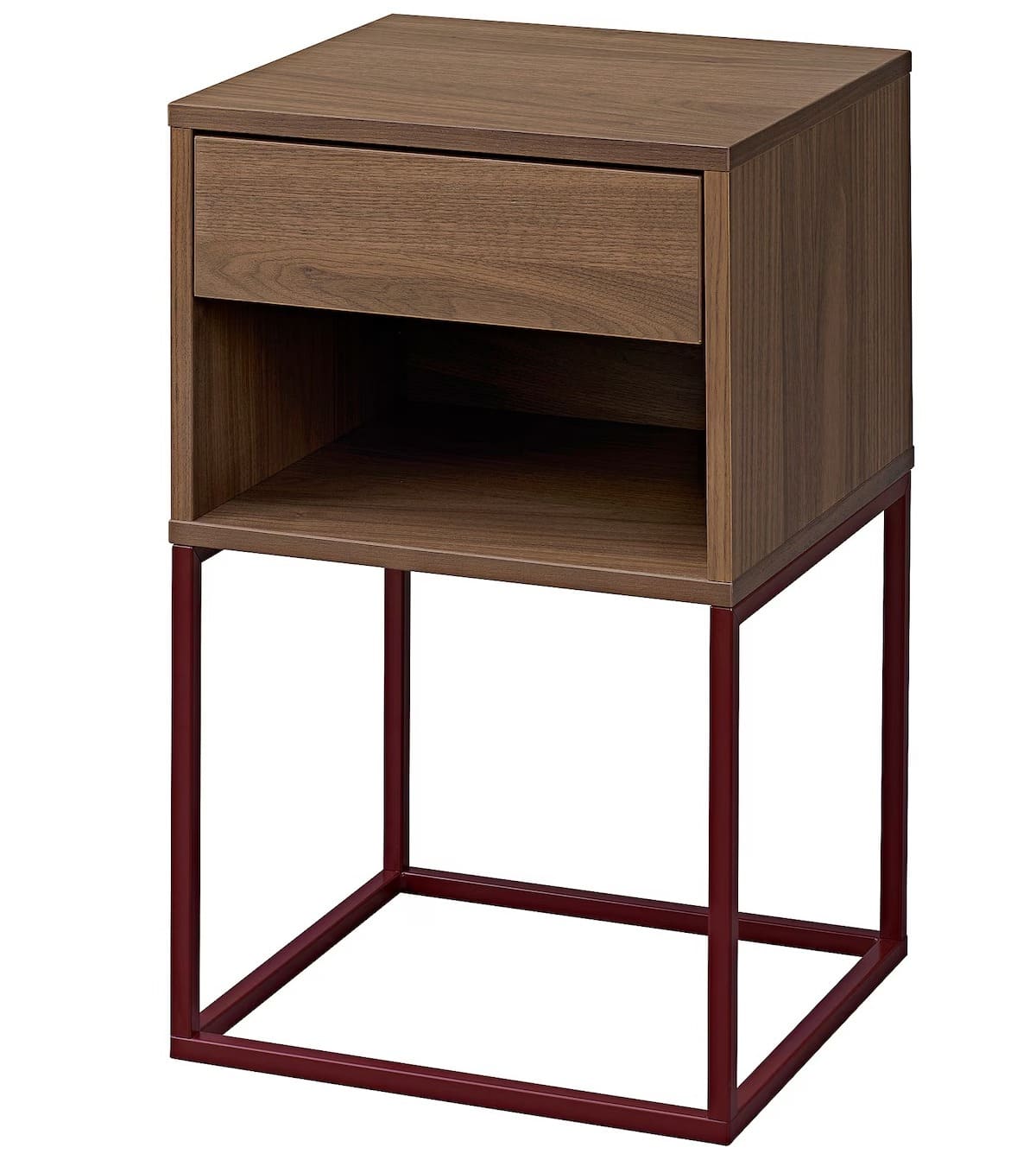 La nueva mesita de noche de edición limitada en chapa nogal VIKHAMMER de Ikea