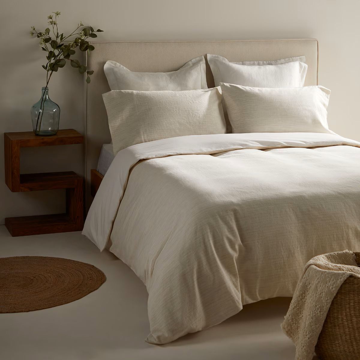 Funda nórdica de algodón y lino modelo Almond de El Corte Inglés
