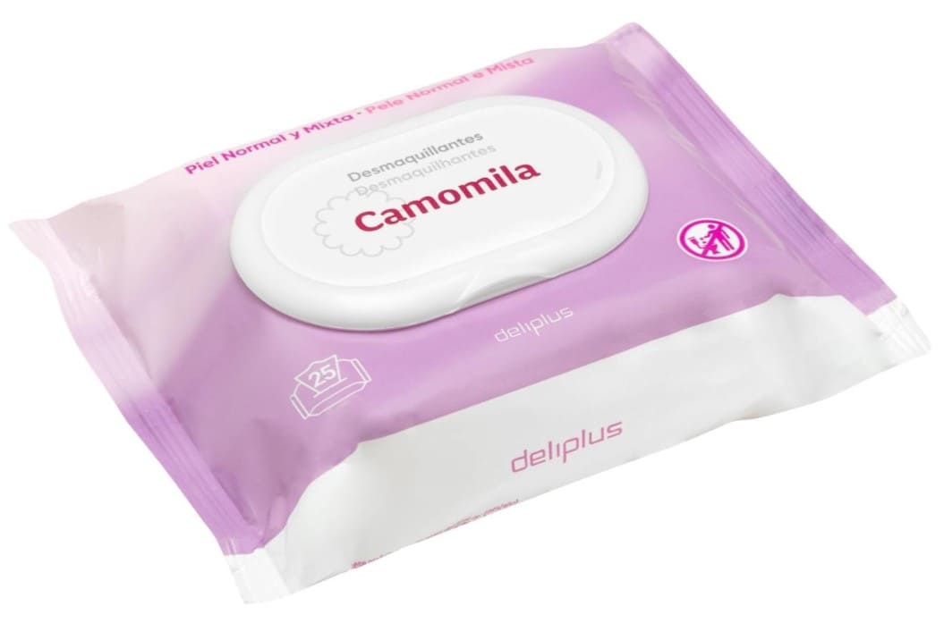 Toallitas desmaquillantes cara y ojos Deliplus con camomila