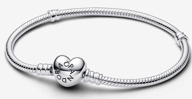 Pulsera Moments cadena de serpiente con cierre de corazón