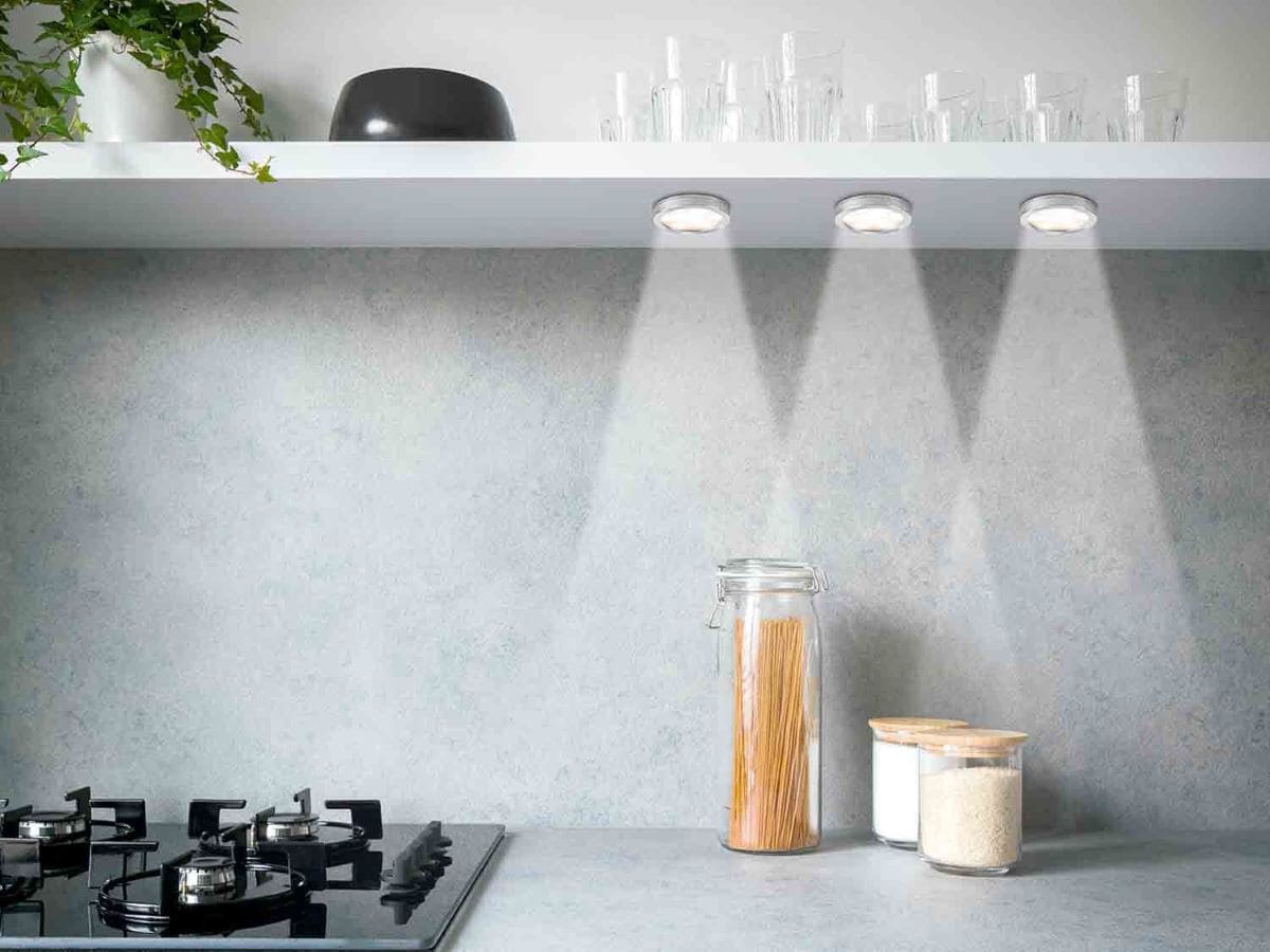 Pack de luces LEDs circulares de bajo mueble