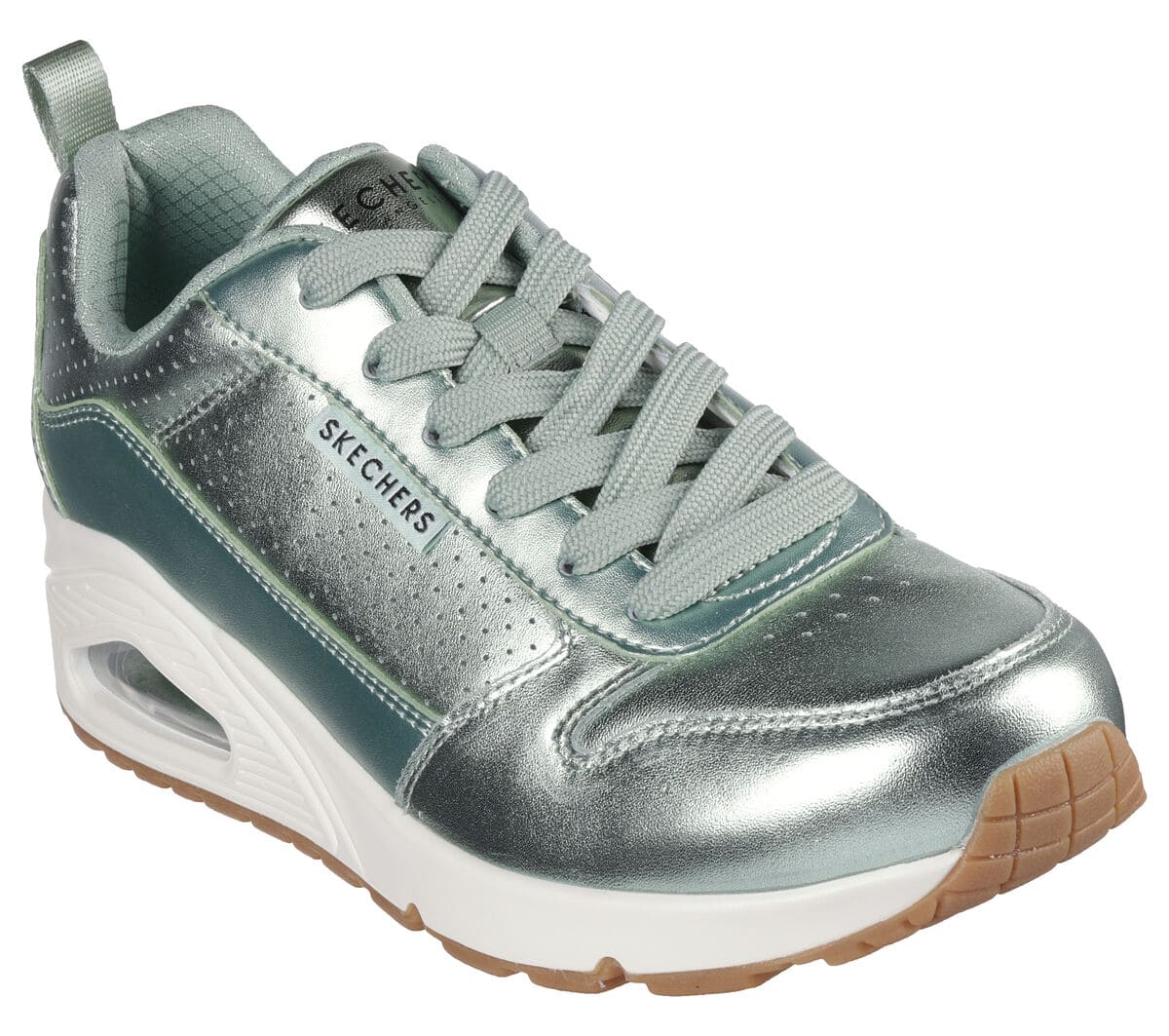 Las zapatillas Uno - Metallixs en color salvia de Skechers