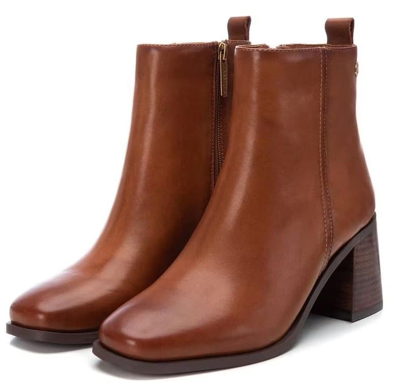 Botines de piel con cierre de cremallera Carmela