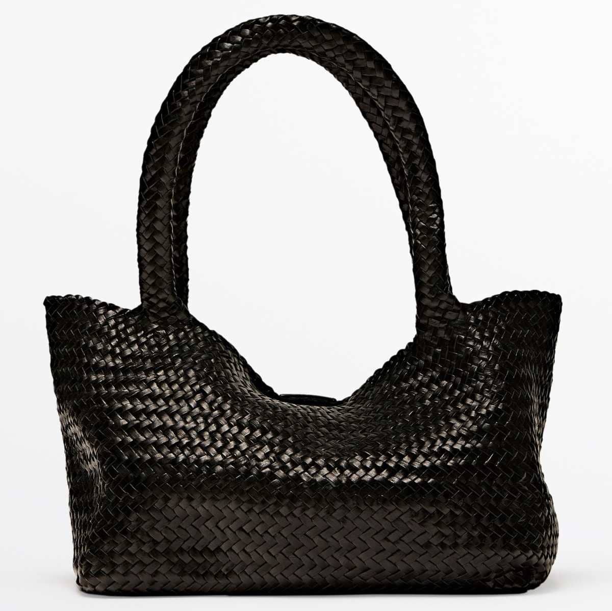 Bolso medio tote trenzado piel napa de Massimo Dutti