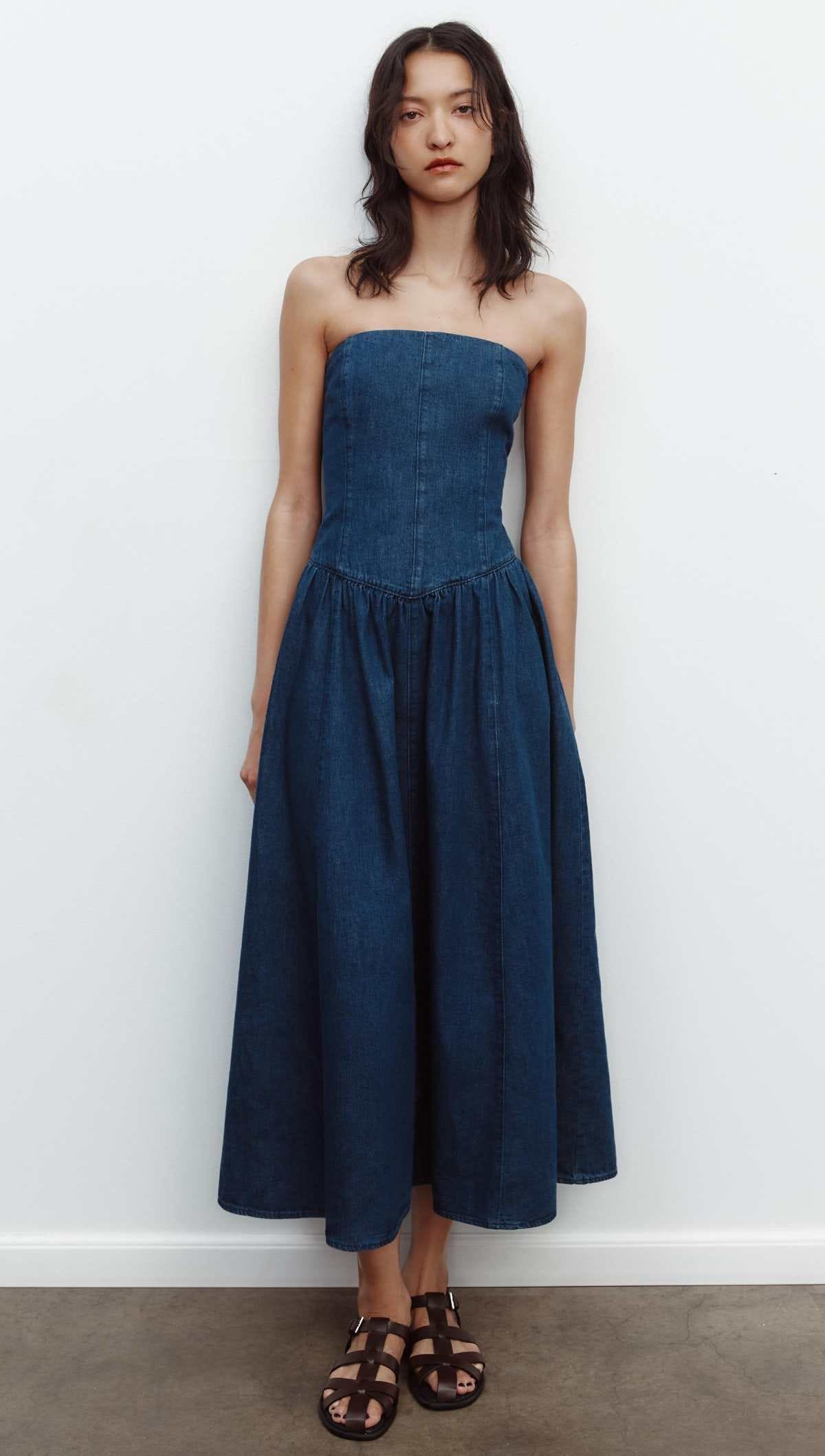 Vestido midi denim trf de Zara