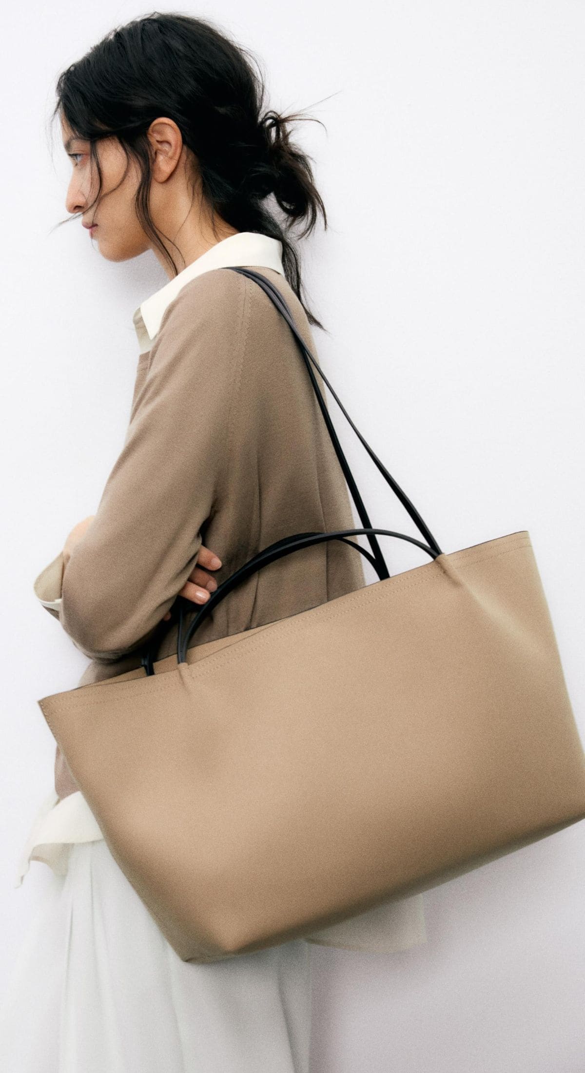 Bolso shopper gabardina de Zara