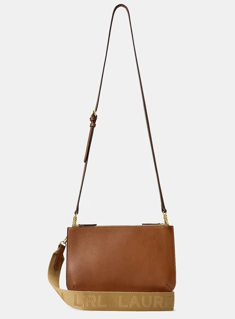 El bolso de mujer Landyn cruzado mediano color camel de Ralph Lauren en El Corte Inglés