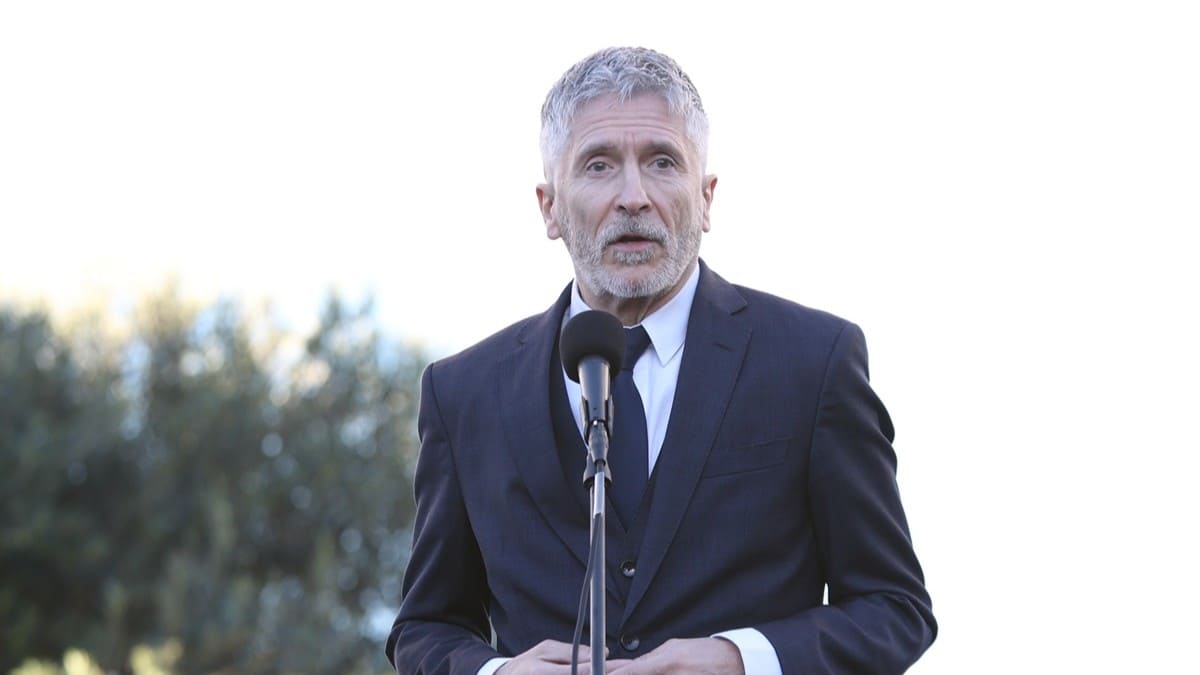 Marlaska, durante su atención a los medios | Cristo García