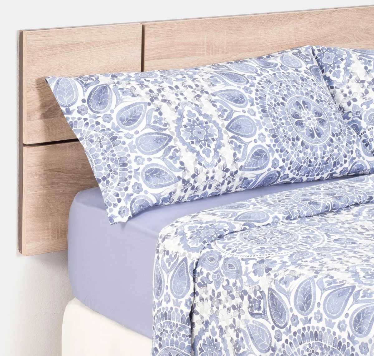 Set de Funda Nórdica y 2 Almohada TEX HOME Ina Cama 180 cm Azul de Carrefour