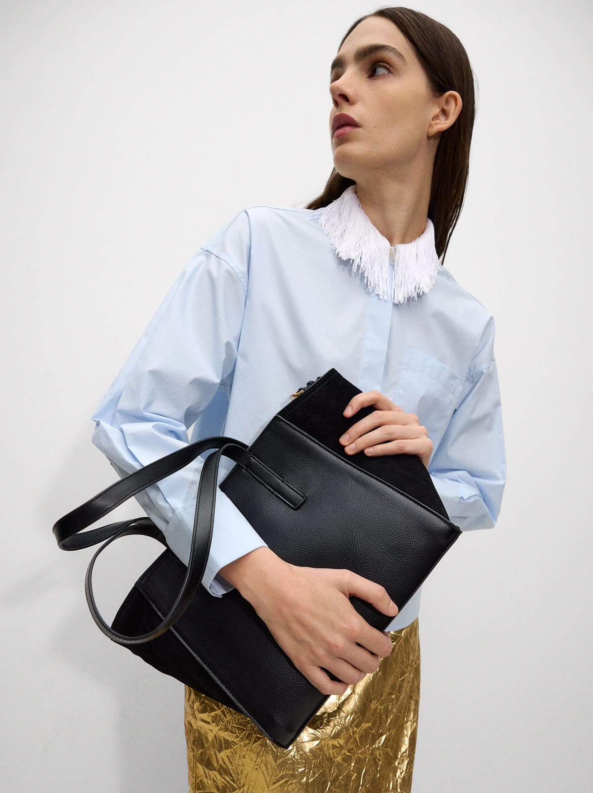 Bolso shopper clásico de piel