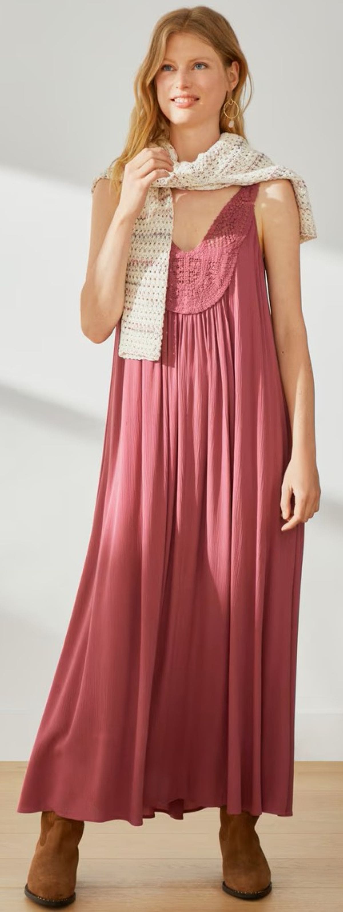 Vestido largo crochet Southern Cotton de El Corte Inglés