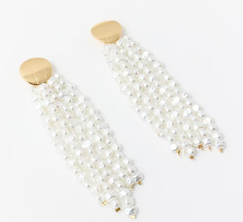 Pendientes de cascada con perlas