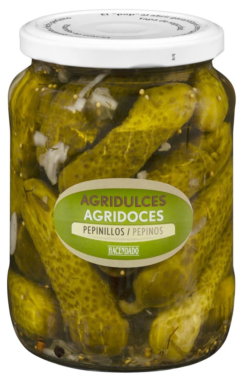 Pepinillos agridulces Hacendado calibre grande