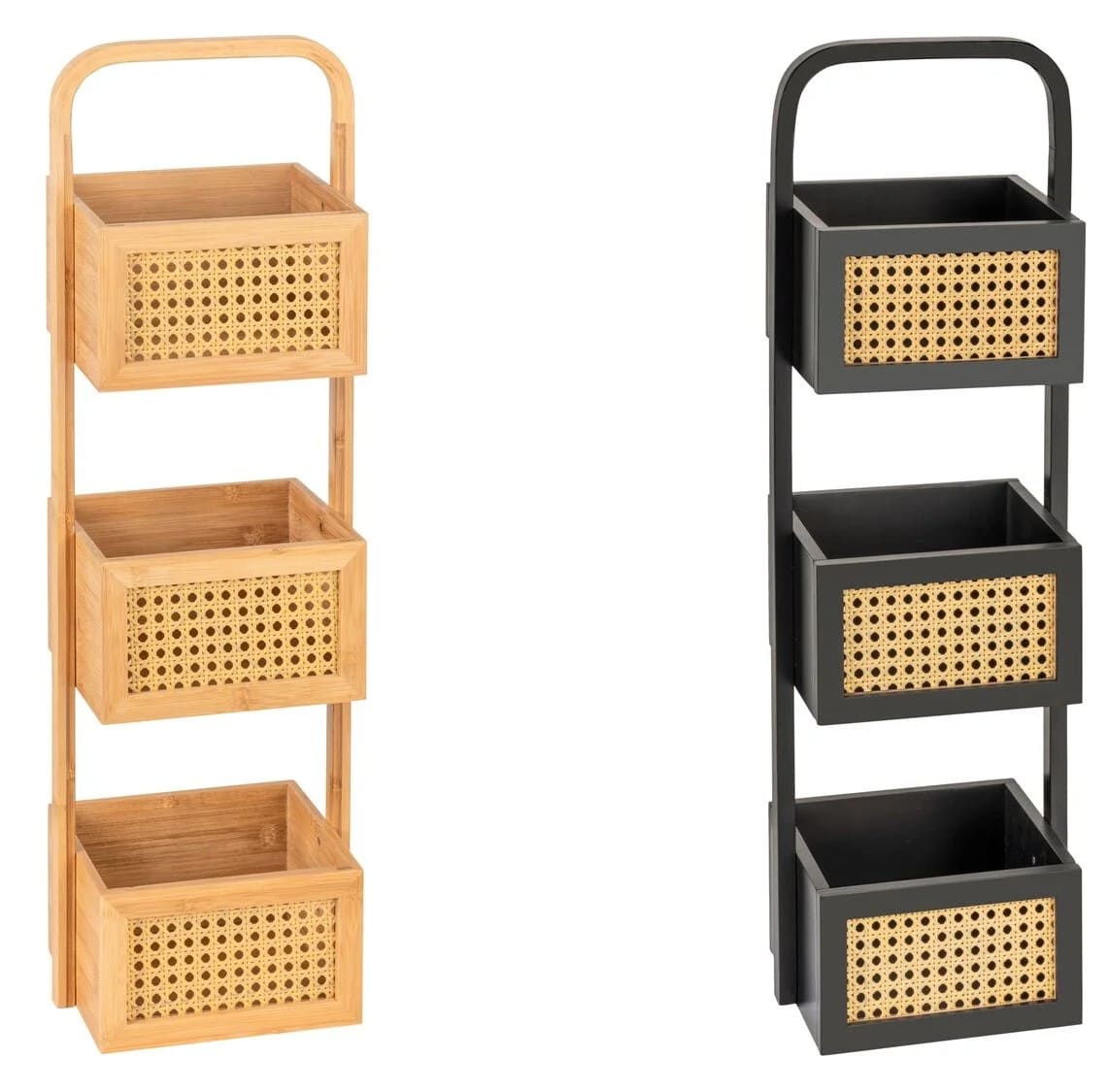 Estantería de baño con 3 cestas de bambú Wenko