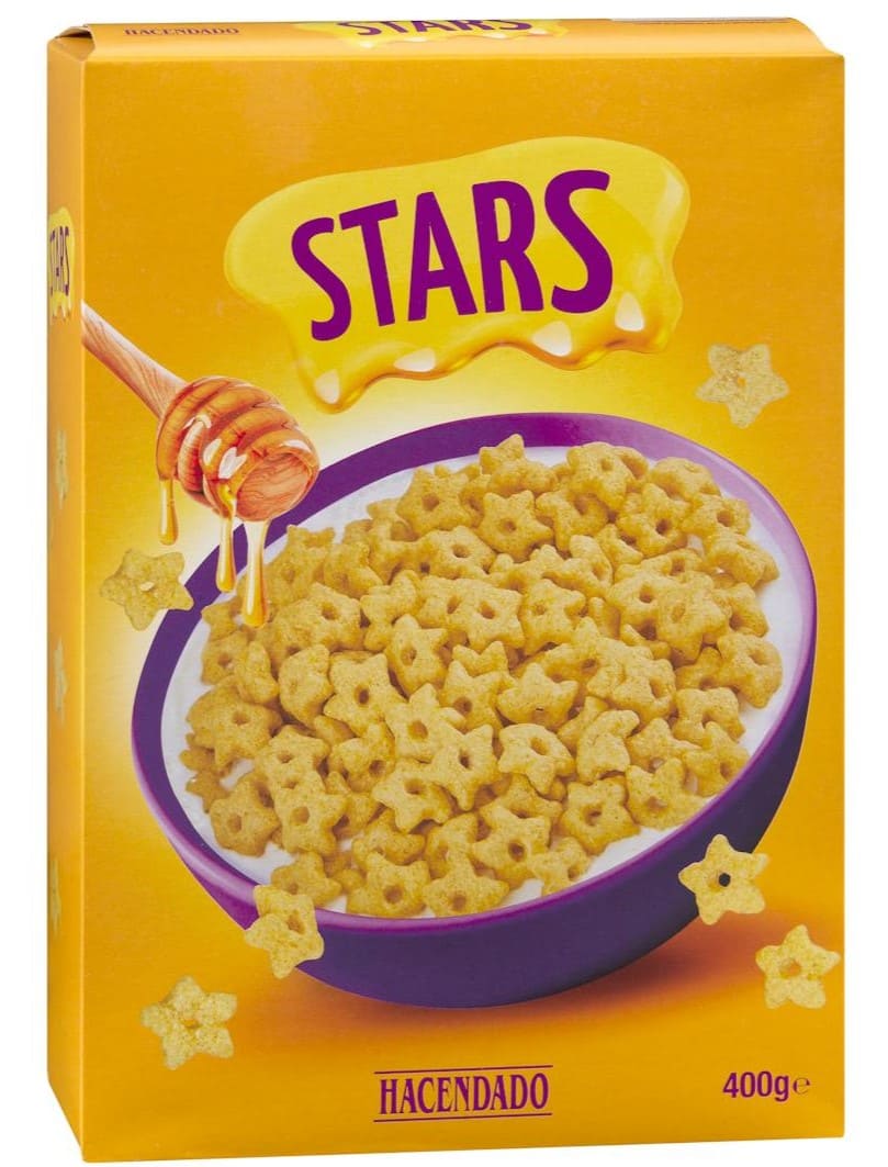 Cereales estrellas de maíz Stars Hacendado con miel