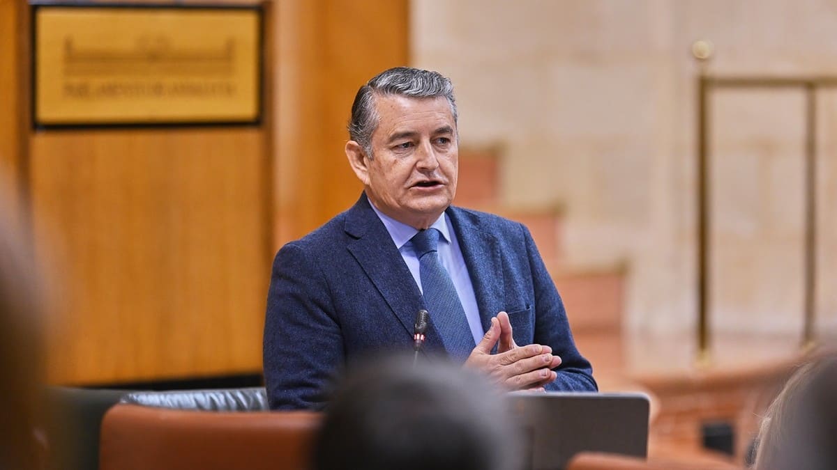 Antonio Sanz, durante su alocución en el Parlamento andaluz | Salvador López Medina