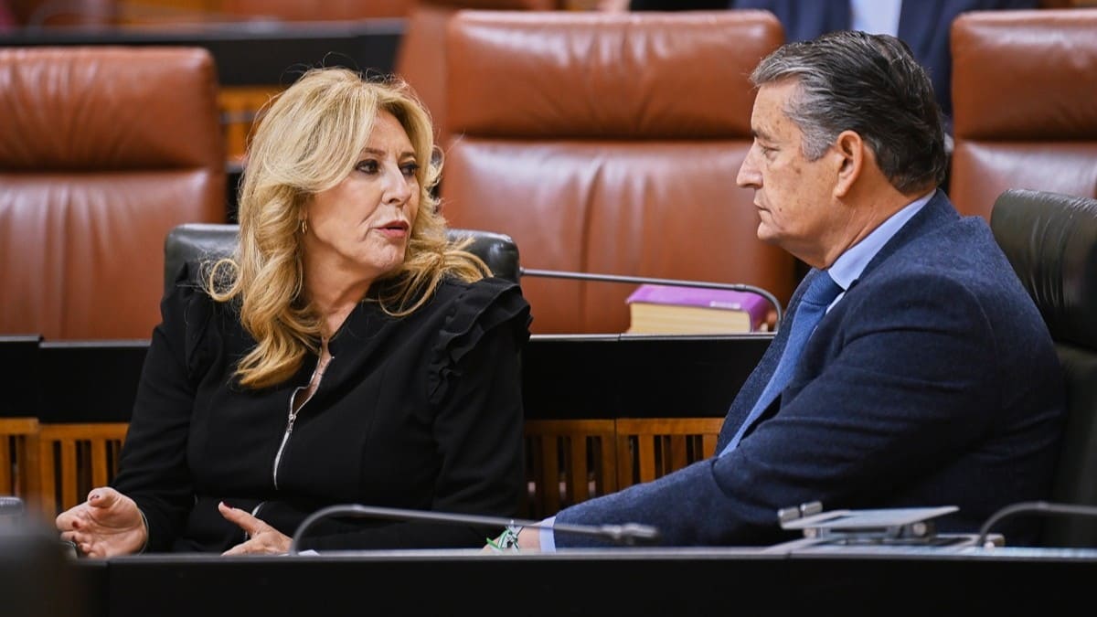 El consejero de la Presidencia conversa con la portavoz del Gobierno Andaluz Carolina España | Cristo García