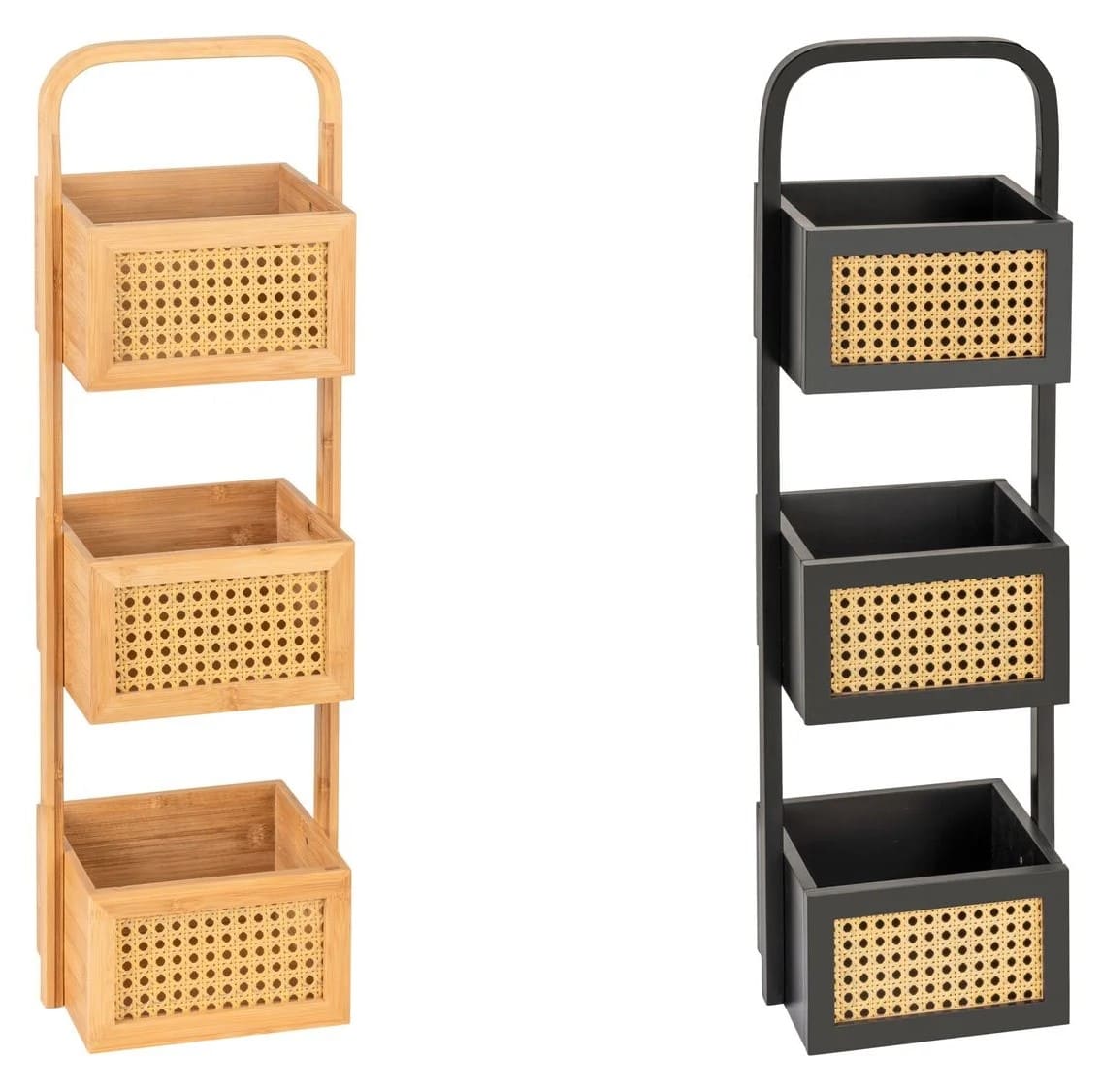 Estantería de baño con 3 cestas de bambú Wenko