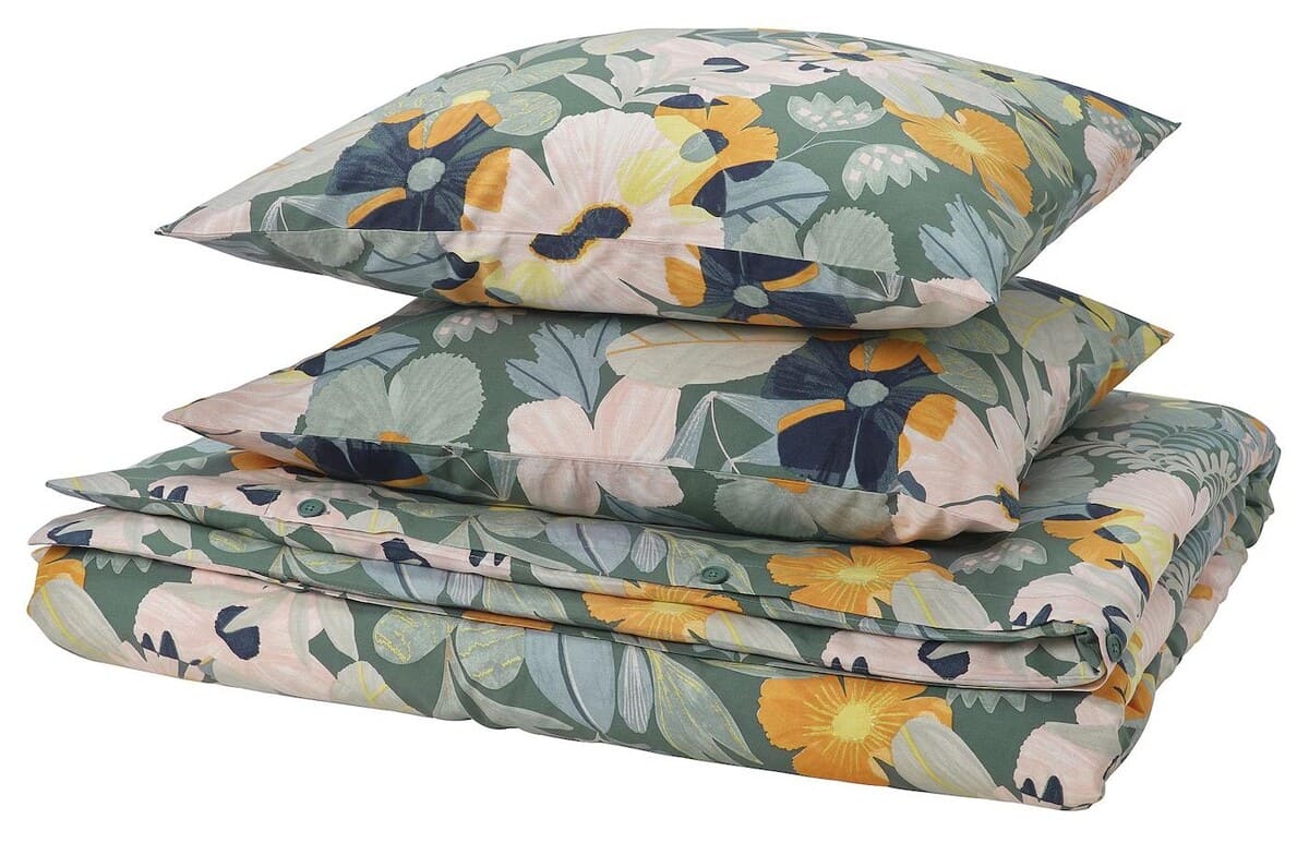 Funda nórdica con funda de almohada multicolor FÄLTGRÄSMOTT