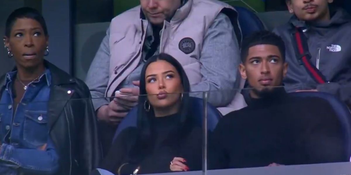 Bellingham y Ashlyn Castro en el palco del Santiago Bernabéu | @DAZN